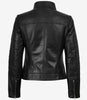 Bergamo Damen Schwarze Lederjacke im Bikerstil