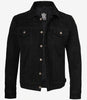 Klassische Trucker-Jacke aus schwarzem Wildleder für Herren