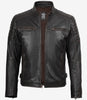 Braune Lederjacke im Used-Look für Herren im Biker-Stil