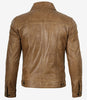 Herren-Truckerjacke aus echtem Leder, Kamelbraun