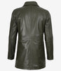 Olivgrüner 3/4-Leder-Automantel für Herren