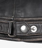 Gesteppte, abgenutzte Damenjacke aus echtem Lammleder in Braun im Biker-Stil