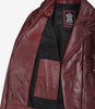 Burgunderrote Damenjacke im Biker-Stil aus echtem Lammleder