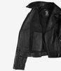 Feinste schwarze Lederjacke im Biker-Stil für Damen