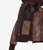 Tralee Damen Cognac Wachs-Bomberlederjacke mit abnehmbarer Kapuze