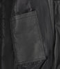 Mens Black Shirt Collar Leather Cowhide Jacket