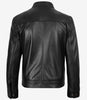 Schwarze Lederjacke Owen im Biker-Stil für Herren