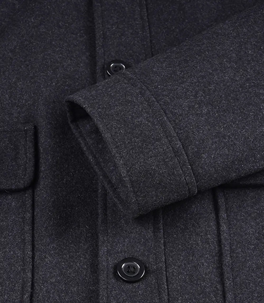 Men's Utility Charcoal Grey Wool Jacket