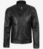 Schwarze Lederjacke Owen im Biker-Stil für Herren