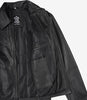 Mens Black Shirt Collar Leather Cowhide Jacket