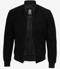 Schwarze Premium-Bomberjacke aus Wildleder für Herren