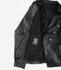 Kim Damen Zweireihiger schwarzer Lederblazer