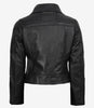 Feinste schwarze Lederjacke im Biker-Stil für Damen