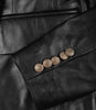 Kim Damen Zweireihiger schwarzer Lederblazer