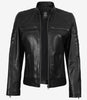 Schwarze Lederjacke im Biker-Stil für Damen