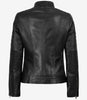 Schwarze Lederjacke im Biker-Stil für Damen