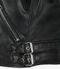Feinste schwarze Lederjacke im Biker-Stil für Damen