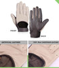 Beige and Brown Leather Gloves