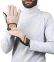 Beige and Brown Leather Gloves