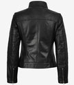 Bergamo Damen Schwarze Lederjacke im Bikerstil