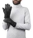 Mens Genuine Black Leather Gloves