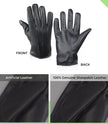 Mens Genuine Black Leather Gloves