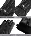 Black Leather Moto Gloves