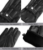 Black Leather Moto Gloves