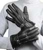 Black Leather Moto Gloves