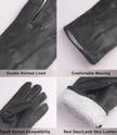 Mens Black Lined Leather Gloves