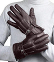 Leather Brown Motorcycle Gloves