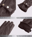 Mens Dark Brown Real Leather Gloves
