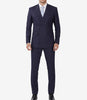Men's Dark Blue Double-Breasted Suit – Classic Fit