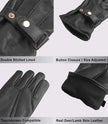 Mens Driving Black Lined Leather Gloves