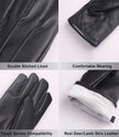 Mens Genuine Black Leather Gloves
