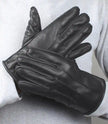 Mens Black Lined Leather Gloves