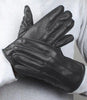 Mens Black Lined Leather Gloves