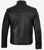 Schwarze Rindslederjacke im Biker-Stil für Herren