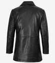 Men's Black Leather Coat With Brown Detailing