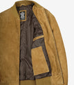 Hellbraune Bomberjacke aus Wildleder für Herren