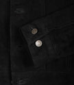 Klassische Trucker-Jacke aus schwarzem Wildleder für Herren