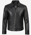 Schwarze Lederjacke von Mike Harrington für Herren