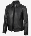 Schwarze Lederjacke von Mike Harrington für Herren