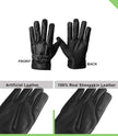 Black Leather Moto Gloves