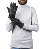 Mens Black Lined Leather Gloves