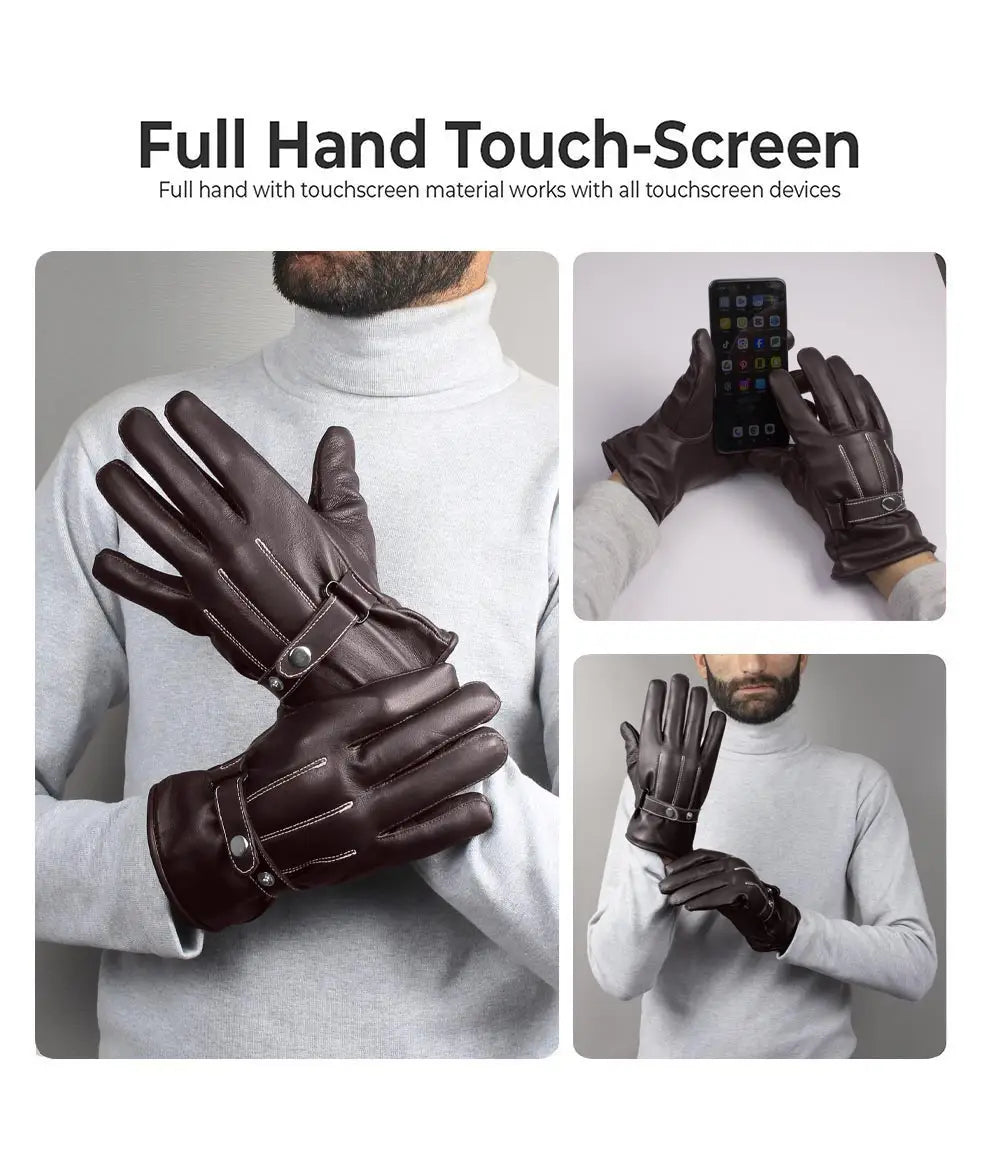 Leather Brown Motorcycle Gloves
