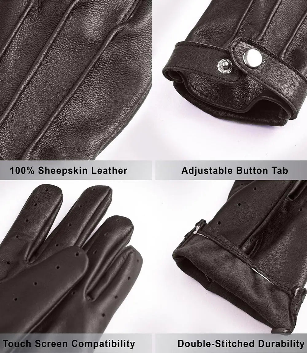 Mens Brown Leather Gloves