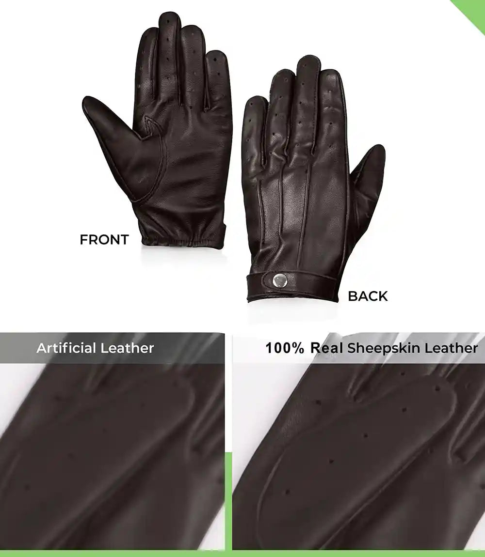 Mens Brown Leather Gloves