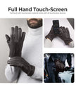 Mens Real Leather Dark Brown Lined Gloves