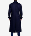 Men's Dark Blue Double-Breasted Wool Coat